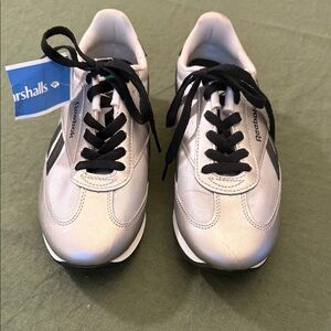 Reebok Silver & Black Low-Profile Women’s Sneakers